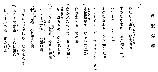 西郡盆唄