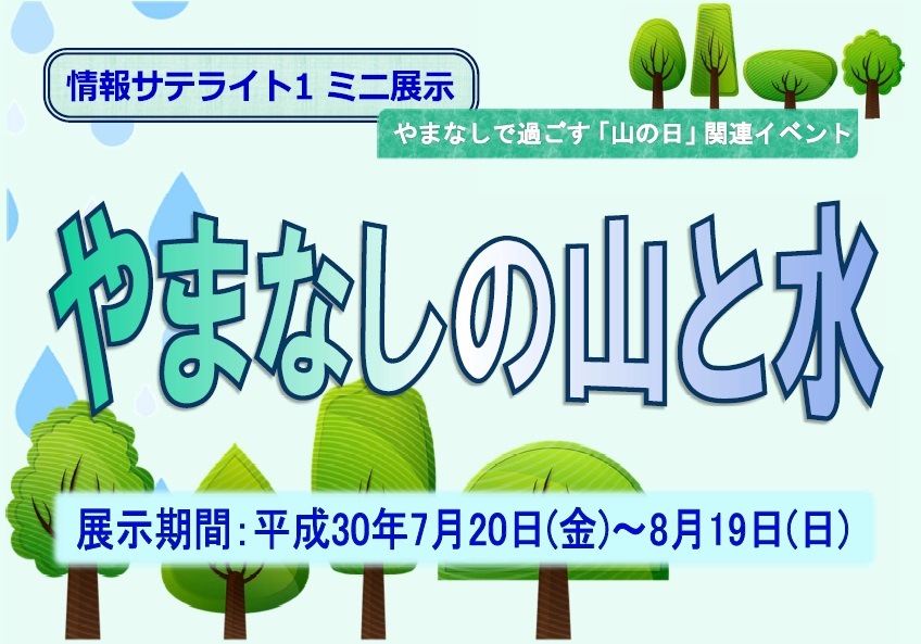 ミニ展示「やまなしの山と水」看板